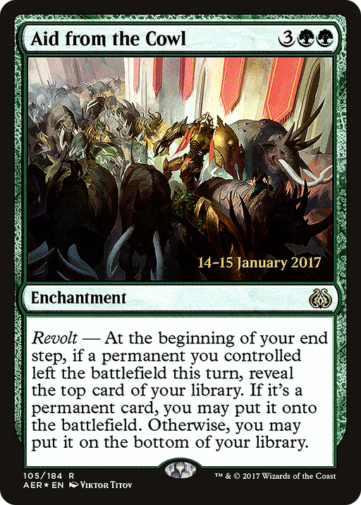 Aid from the Cowl (PRE-105) [Aether Revolt Promos] Foil MTG Single Wizards of the Coast