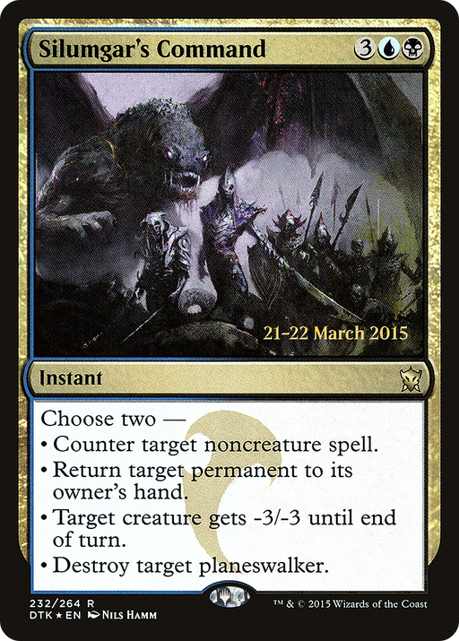 Silumgar's Command (PRE-232) [Dragons of Tarkir Promos] Foil MTG Single Wizards of the Coast