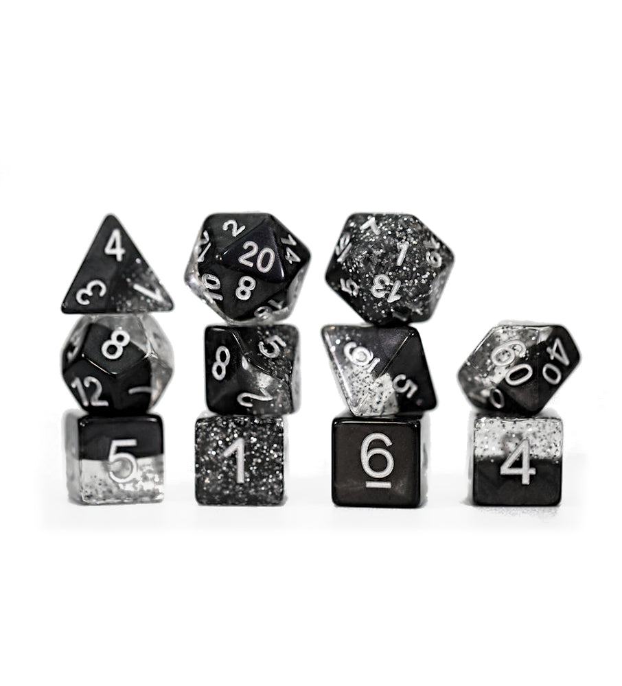 Gate Keeper Games: "Bling Yang" Halfsies Dice 7-Die Set Dice & Gaming Accessories Gate Keeper Games