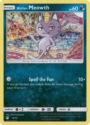 Alolan Meowth - 10/12 (/12) Holofoil [Promos: McDonalds Promos 2019] Pokemon Single Pokémon