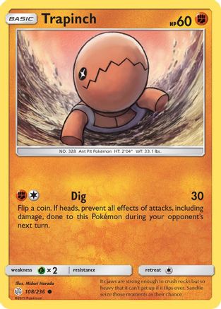 Trapinch - 108/236 (108/236) Reverse Holofoil [SM: Cosmic Eclipse] Pokemon Single Pokémon