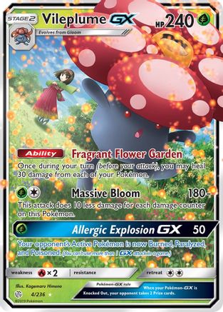 Vileplume GX (4/236) Holofoil [SM: Cosmic Eclipse] Pokemon Single Pokémon