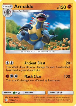 Armaldo (112/236) [SM: Cosmic Eclipse] Pokemon Single Pokémon