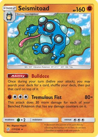 Seismitoad (117/236) Reverse Holofoil [SM: Cosmic Eclipse] Pokemon Single Pokémon