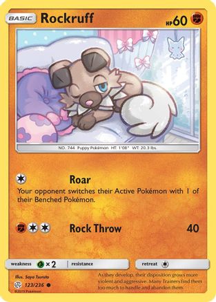 Rockruff (123/236) Reverse Holofoil [SM Cosmic Eclipse] Pokemon Single Pokémon