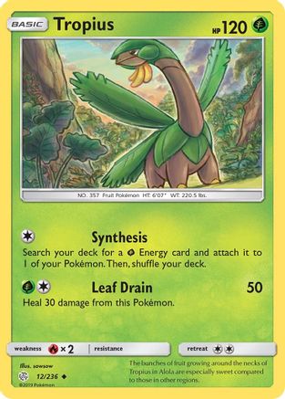 Tropius (12/236) Reverse Holofoil [SM: Cosmic Eclipse] Pokemon Single Pokémon