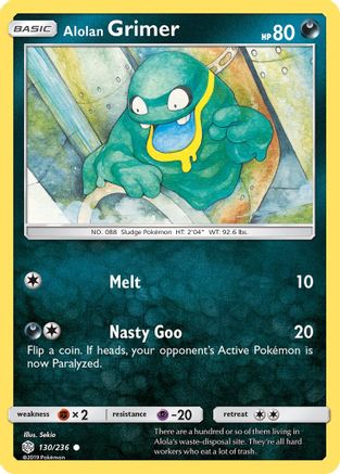 Alolan Grimer (130/236) Reverse Holofoil [SM: Cosmic Eclipse] Pokemon Single Pokémon