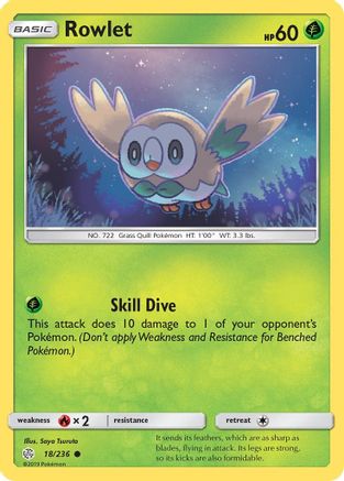 Rowlet - 18/236 (18/236) Reverse Holofoil [SM: Cosmic Eclipse] Pokemon Single Pokémon