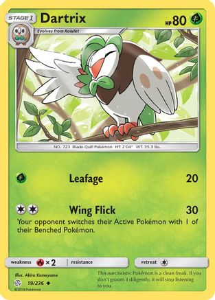 Dartrix (/236) Reverse Holofoil [SM: Cosmic Eclipse] Pokemon Single Pokémon