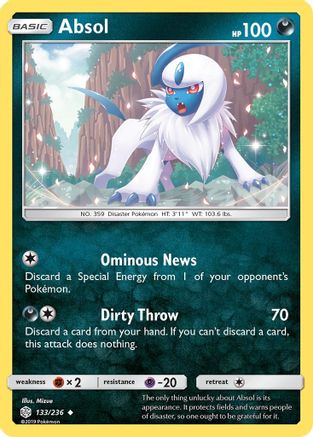 Absol (133/236) - [SM: Cosmic Eclipse] Reverse Holofoil Pokemon Single Pokémon