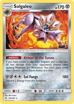 Solgaleo (142/236) Holofoil [SM: Cosmic Eclipse] Pokemon Single Pokémon