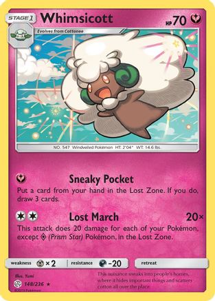 Whimsicott (148/236) Reverse Holofoil [SM: Cosmic Eclipse] Pokemon Single Pokémon