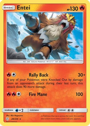 Entei (28/236) [SM: Cosmic Eclipse] Pokemon Single Pokémon