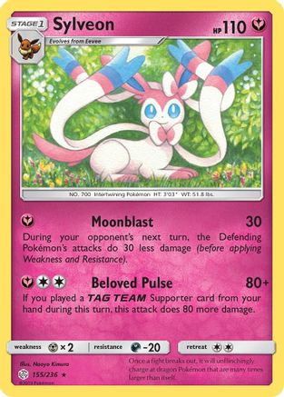 Sylveon (155/236) Reverse Holofoil [SM: Cosmic Eclipse] Pokemon Single Pokémon