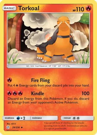Torkoal (/236) Reverse Holofoil [SM: Cosmic Eclipse] Pokemon Single Pokémon