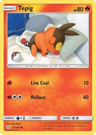 Tepig (31/236) Reverse Holofoil [SM: Cosmic Eclipse] Pokemon Single Pokémon