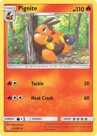 Pignite (32/236) Reverse Holofoil [SM: Cosmic Eclipse] Pokemon Single Pokémon
