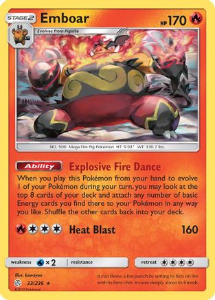 Emboar (33/236) [SM: Cosmic Eclipse] Pokemon Single Pokémon