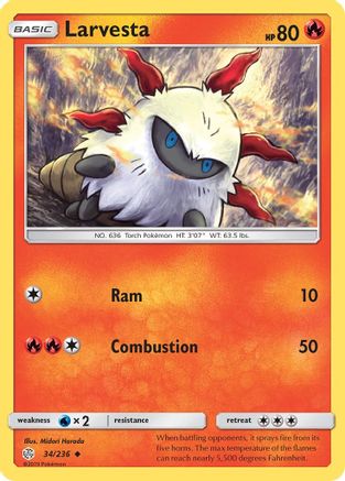 Larvesta (34/236) Reverse Holofoil [SM: Cosmic Eclipse] Pokemon Single Pokémon