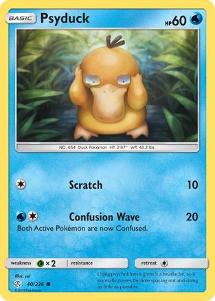 Psyduck (40/236) Reverse Holofoil [SM: Cosmic Eclipse] Pokemon Single Pokémon