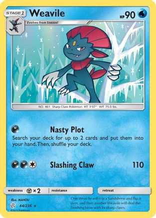 Weavile (/236) Reverse Holofoil [SM: Cosmic Eclipse] Pokemon Single Pokémon