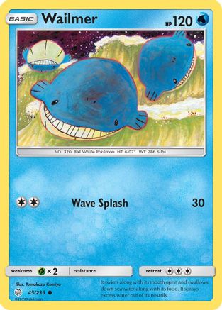 Wailmer (45/236) Reverse Holofoil [SM: Cosmic Eclipse] Pokemon Single Pokémon