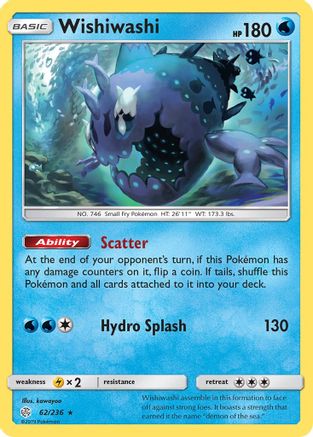 Wishiwashi (62/236) Reverse Holofoil [SM: Cosmic Eclipse] Pokemon Single Pokémon