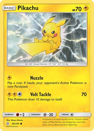 Pikachu (66/236) Reverse Holofoil [SM: Cosmic Eclipse] Pokemon Single Pokémon