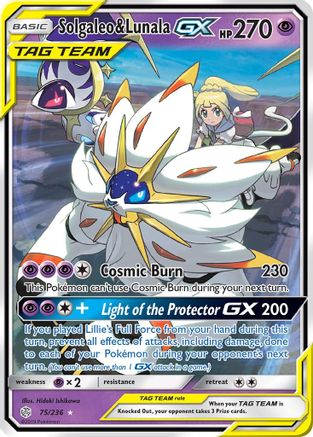 Solgaleo & Lunala GX 75/236 Holofoil [SM: Cosmic Eclipse] Pokemon Single Pokémon