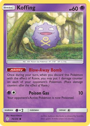 Koffing (76/236) Reverse Holofoil [SM: Cosmic Eclipse] Pokemon Single Pokémon