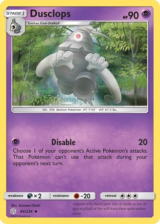 Dusclops (/236) Reverse Holofoil [SM: Cosmic Eclipse] Pokemon Single Pokémon