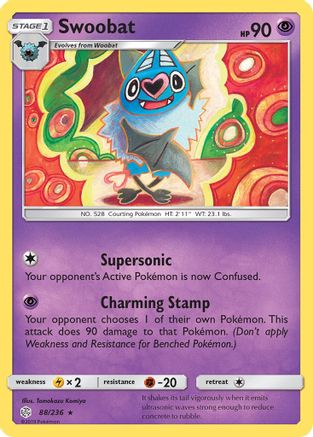 Swoobat (88/236) Reverse Holofoil [SM: Cosmic Eclipse] Pokemon Single Pokémon