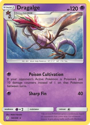Dragalge (92/236) - [SM: Cosmic Eclipse] Reverse Holofoil Pokemon Single Pokémon