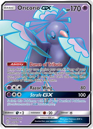 Oricorio GX (Full Art) (/236) Holofoil [SM: Cosmic Eclipse] Pokemon Single Pokémon