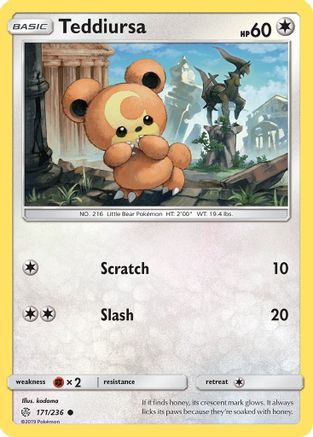 Teddiursa (171/236) Reverse Holofoil [SM: Cosmic Eclipse] Pokemon Single Pokémon