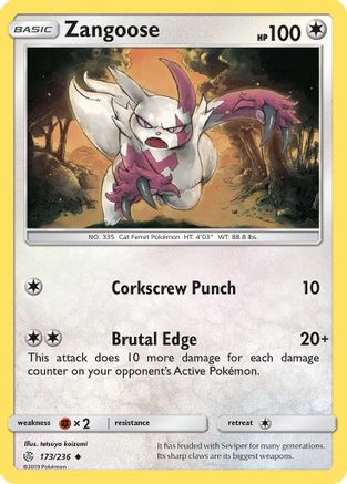 Zangoose (/236) Reverse Holofoil [SM: Cosmic Eclipse] Pokemon Single Pokémon
