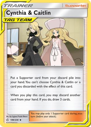 Cynthia & Caitlin (189/236) Reverse Holofoil [SM: Cosmic Eclipse] Pokemon Single Pokémon
