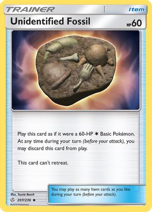 Unidentified Fossil 207/236 [SM: Cosmic Eclipse] Pokemon Single Pokémon