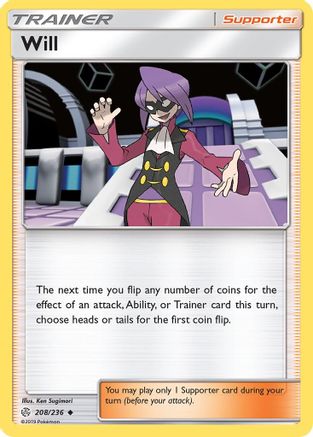 Will (208/236) Reverse Holofoil [SM: Cosmic Eclipse] Pokemon Single Pokémon