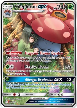 Vileplume GX (Full Art) 211/236 Holofoil [SM: Cosmic Eclipse] Pokemon Single Pokémon