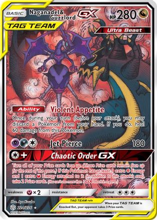 Naganadel & Guzzlord GX (Alternate Full Art) (/236) Holofoil [SM: Cosmic Eclipse] Pokemon Single Pokémon