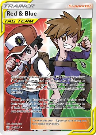 Red & Blue (Full Art) 234/236 Holofoil [SM: Cosmic Eclipse] Pokemon Single Pokémon