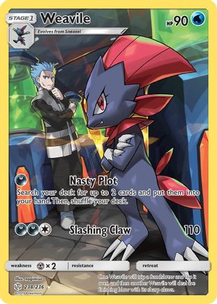 Weavile (Secret) 238/236 Holofoil [SM: Cosmic Eclipse] Pokemon Single Pokémon