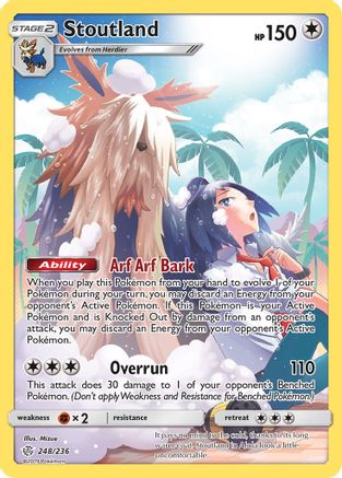 Stoutland (Secret) 248/236 Holofoil [SM: Cosmic Eclipse] Pokemon Single Pokémon