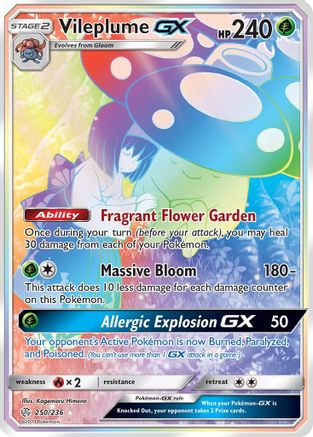 Vileplume GX (Secret) 250/236 Holofoil [SM: Cosmic Eclipse] Pokemon Single Pokémon