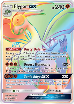 Flygon GX (Secret) (/236) Holofoil [SM: Cosmic Eclipse] Pokemon Single Pokémon