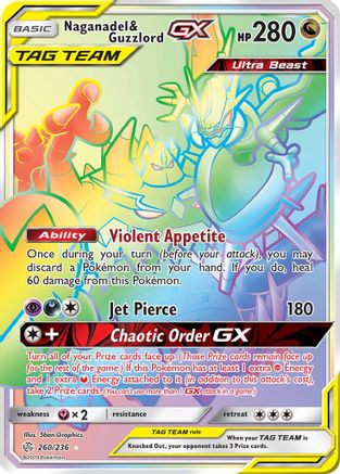 Naganadel & Guzzlord GX (Secret) (/236) Holofoil [SM: Cosmic Eclipse] Pokemon Single Pokémon
