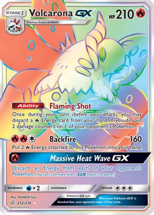 Volcarona GX (Secret) 252/236 Holofoil [SM: Cosmic Eclipse] Pokemon Single Pokémon