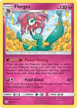 Florges (152/236) Reverse Holofoil [SM: Cosmic Eclipse] Pokemon Single Pokémon