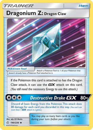 Dragonium Z: Dragon Claw (190/236) Reverse Holofoil [SM: Cosmic Eclipse] Pokemon Single Pokémon